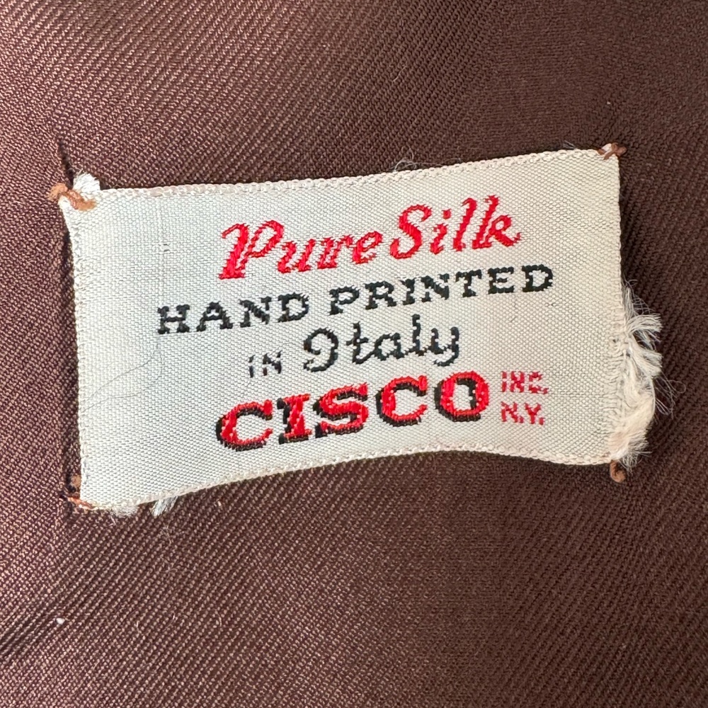 100% Silk Cisco Hand Printed in Italy Scarf 48”x13.5” 🇮🇹 - Picture 2 of 5